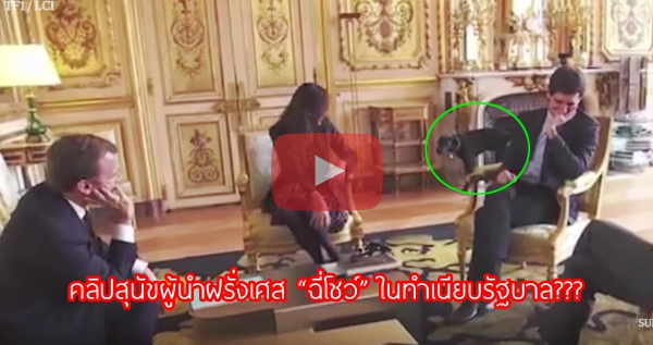 คลิปสุนัขผู้นำฝรั่งเศส “ฉี่โชว์” ในทำเนียบรัฐบาล???